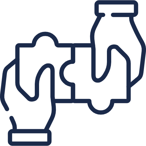 Two-person collaboration icon representing co-built business cases